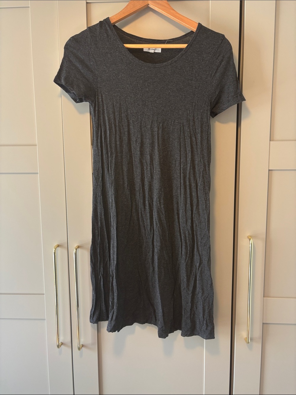 Madewell Heather Charcoal Crewneck Tee Dress